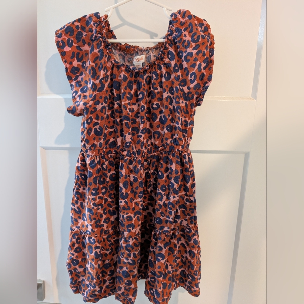 Cat & Jack Rust and Navy Leopard Print Tiered Dress